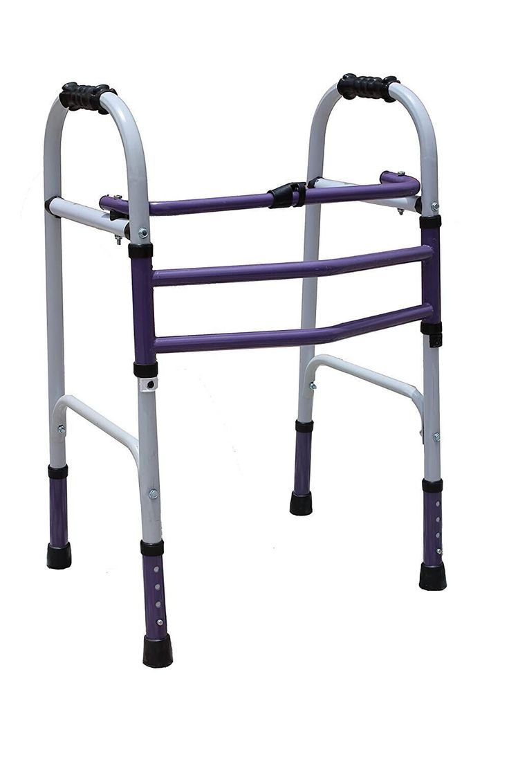 Adjustable Foldable Patients And Adults Walking Walker - Purple And White