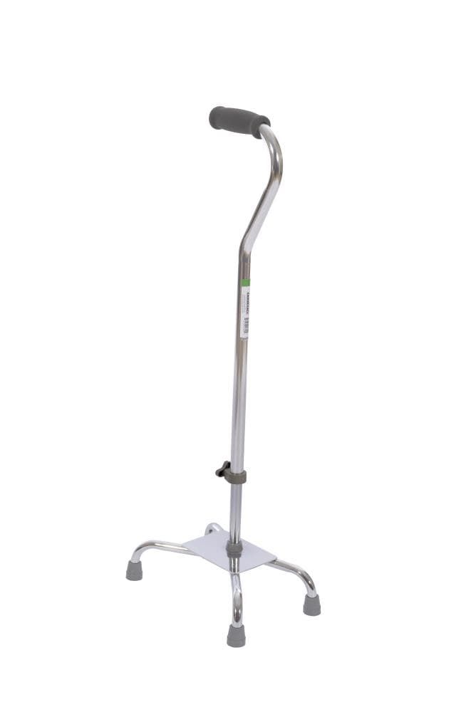 Essential Medical Supply Drive Medical Quad Cane with Foam Handle, Adjustable Height, Silver, 300 lbs_ Weight Capacity, ADA Compliant _ W1301S